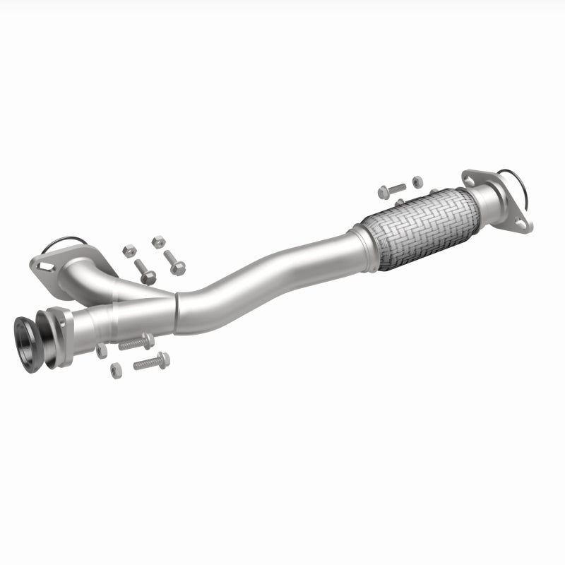 BRExhaust 107-0216 exhaust pipe, front three-quarter view of the turntable spin