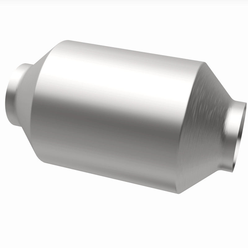 MagnaFlow 4651309 universal catalytic converter, opposite rear three-quarter view of the turntable spin