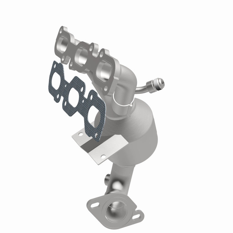 MagnaFlow 5531388 carb manifold converter, front three-quarter view of the turntable spin