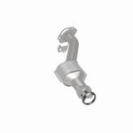 MagnaFlow 5421025 carb direct-fit catalytic converter, rear three-quarter view of the turntable spin