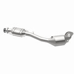 MagnaFlow 5481622 carb direct-fit catalytic converter, opposite rear three-quarter view of the turntable spin