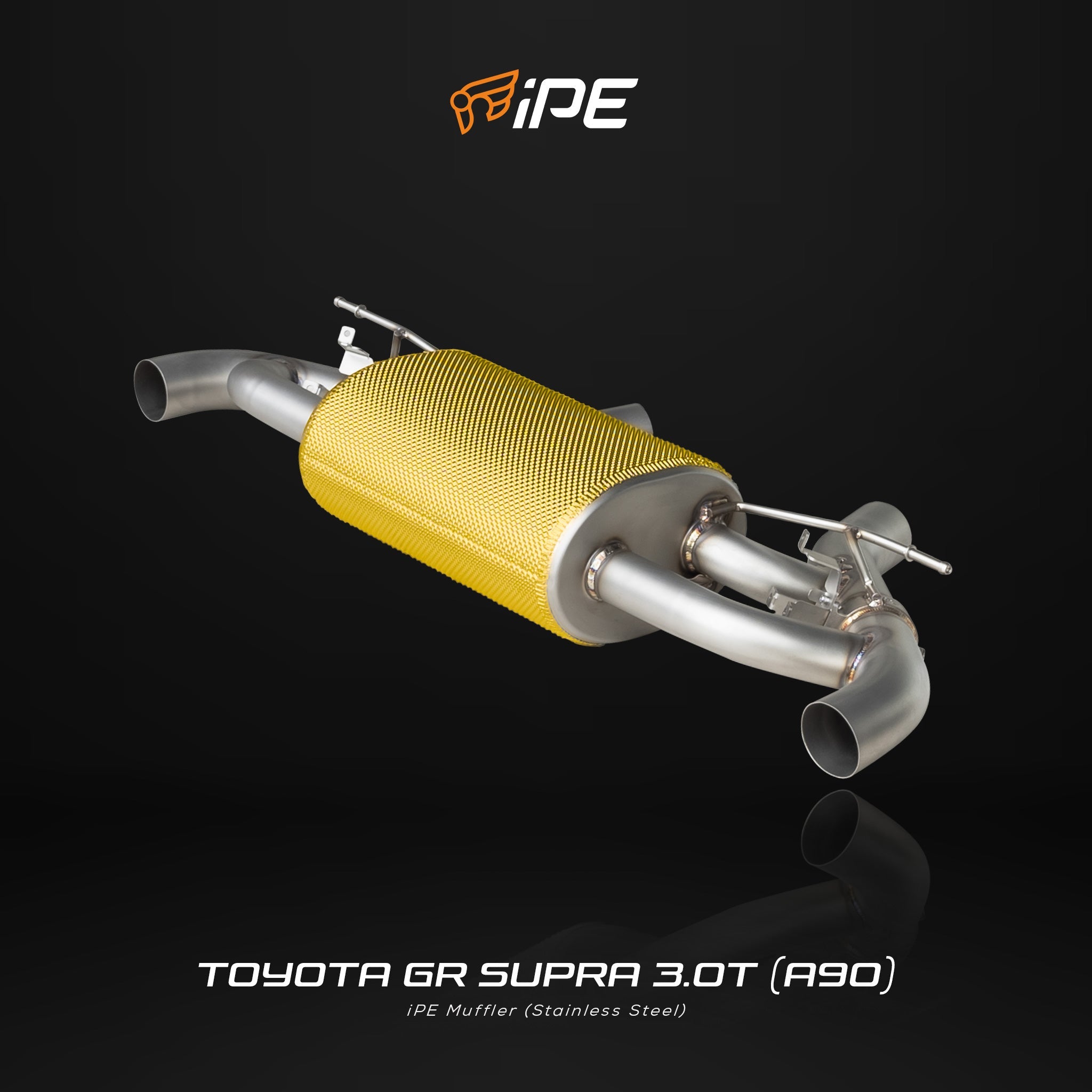 IPE Valvetronic muffler with gold wrap for the Toyota GR Supra A90