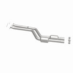 MagnaFlow 5571725 carb direct-fit catalytic converter, side view of the turntable spin