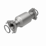 MagnaFlow 5592413 carb direct-fit catalytic converter, rear view of the turntable spin