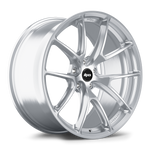 Silver alloy wheel with split-spoke design and brushed finish on white background - APEX Wheels wheel for 20x9.5 ET33 5x114.3 - Brushed Clear