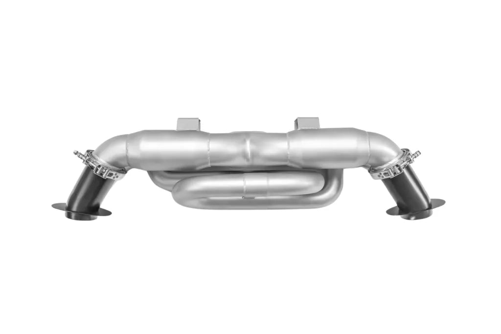 A back wide view of Soul Performance Performance Exhaust System | Porsche 992.2 Carrera (Base / T / S) 2025+ with white background