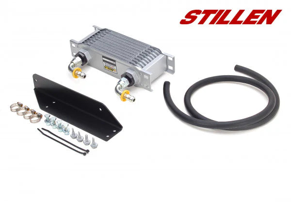 wide view of Stillen Power Steering Cooler Kit for Nissan 370Z [Z34] / Infiniti G37, Q40, Q60 2008-2015 with white background