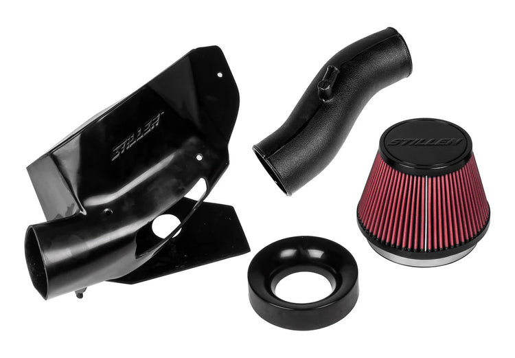 Wide shot view of Stillen Air Intake (Hi Flow with Z-Tube) for Infiniti G35 Coupe / Infiniti G35 (2003-2007) with white background