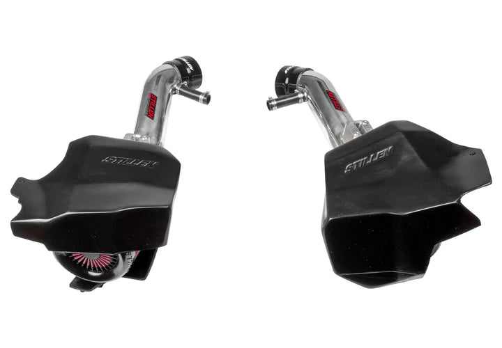 Front close-up view of Stillen Gen 2 Air Intake Kit [V36] - Oiled Filter for Infiniti EX35/G35 Sedan/G37 Coupe/G37 Sedan/Q40/Q60 [2007-2015] with white background