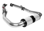 Close up side view of Stillen Generation 3 Ultra Long Tube Dual Intake Kit with Dry Filter for Nissan 350Z 2007-2009 with white background