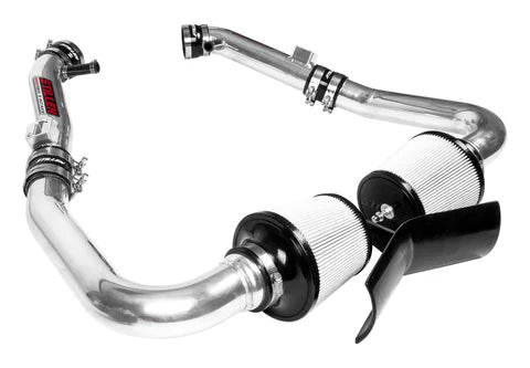 Wide shot view of Stillen Gen 3 Dual Ultra Long Tube w/ Shield - Dry Filter for Infiniti G37 coupe/Q60 [2008-2014] with white background
