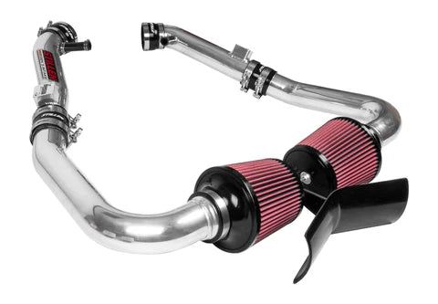 Close up side view of Stillen Gen 3 [V36] Dual Ultra Long Tube Air Intake Kit - Oil Filter for Infiniti G37 Sedan/Q40 [2009-2015] with white background