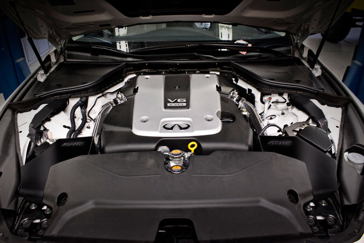Wide view of Stillen Gen 2 Air Intake Kit [V37] - Dry Filter for Infiniti Q50 2014-2015 fitted inside a car