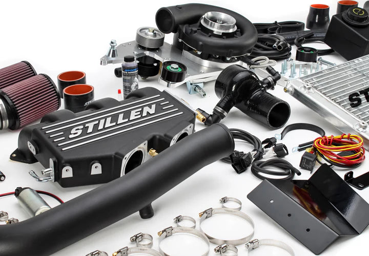 wide view of Stillen Supercharger Tuner Kit [Black] for  Infiniti Q50 2014-2015 with white background