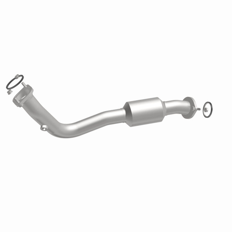 MagnaFlow 5571541 carb direct-fit catalytic converter, front three-quarter view of the turntable spin