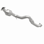 MagnaFlow 5481943 carb direct-fit catalytic converter, front three-quarter view of the turntable spin