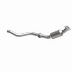 MagnaFlow 5461243 carb direct-fit catalytic converter, opposite front three-quarter view of the turntable spin