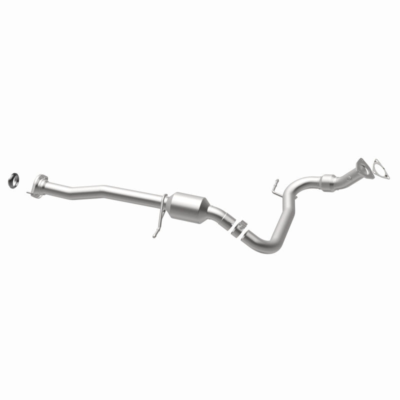 MagnaFlow 5592609 carb direct-fit catalytic converter, opposite rear three-quarter view of the turntable spin
