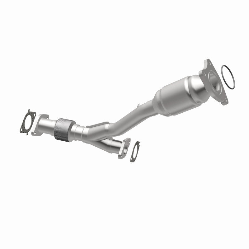 MagnaFlow 5461229 carb direct-fit catalytic converter, opposite rear three-quarter view of the turntable spin