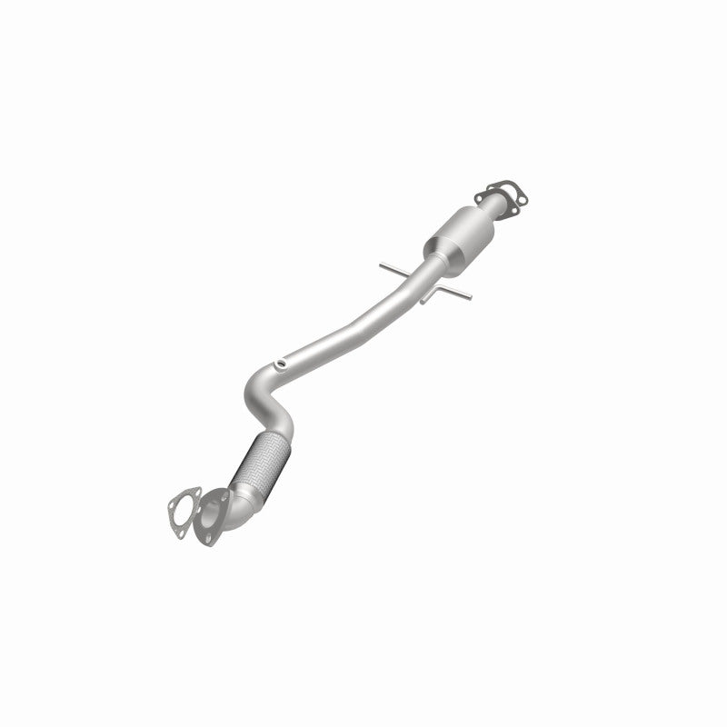 MagnaFlow 5571091 carb direct-fit catalytic converter, opposite front three-quarter view of the turntable spin
