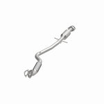 MagnaFlow 5571091 carb direct-fit catalytic converter, opposite front three-quarter view of the turntable spin