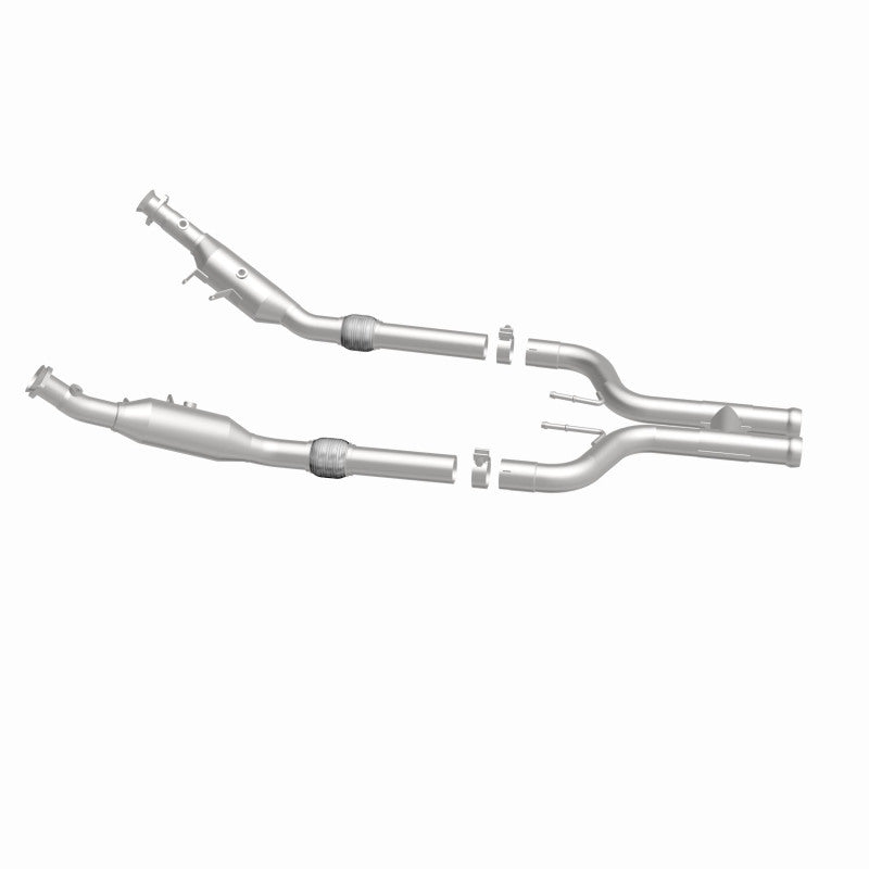 MagnaFlow 21-501 oem grade direct-fit catalytic converter, side view of the turntable spin