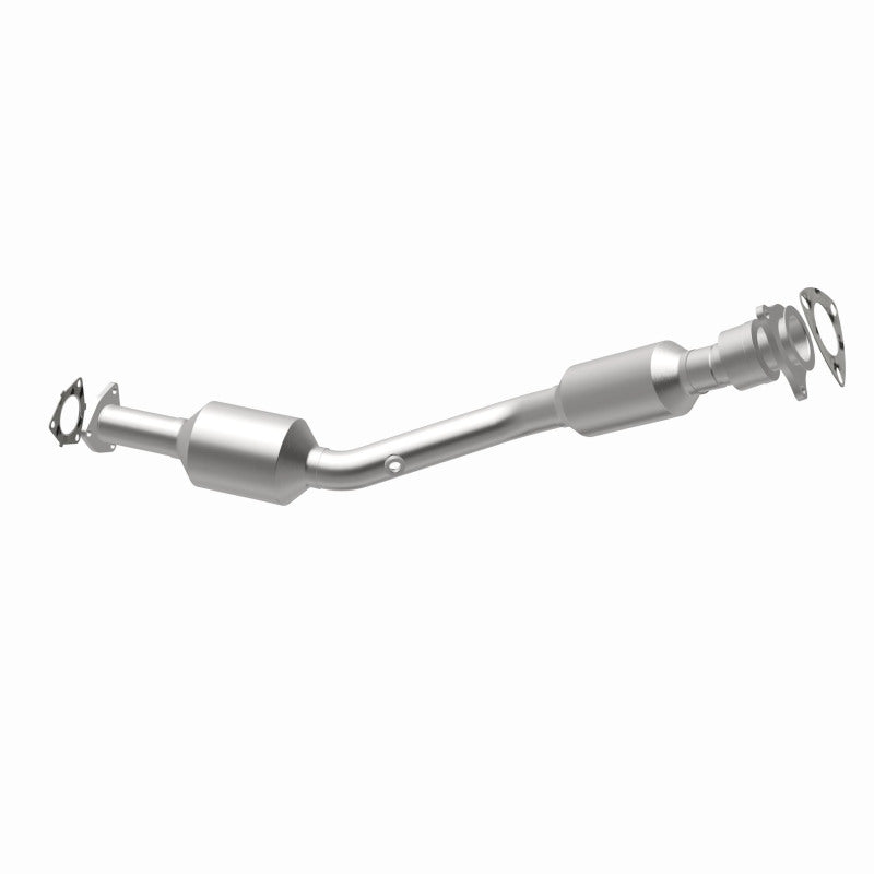 MagnaFlow 5582722 carb direct-fit catalytic converter, opposite rear three-quarter view of the turntable spin
