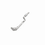 MagnaFlow 21-569 oem grade direct-fit catalytic converter, opposite front three-quarter view of the turntable spin