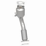 MagnaFlow 52366 oem grade direct-fit catalytic converter, rear three-quarter view of the turntable spin