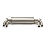 Remus Countryman Axle-Back Exhaust, rear silencer with twin outlet pipes on each side, studio shot