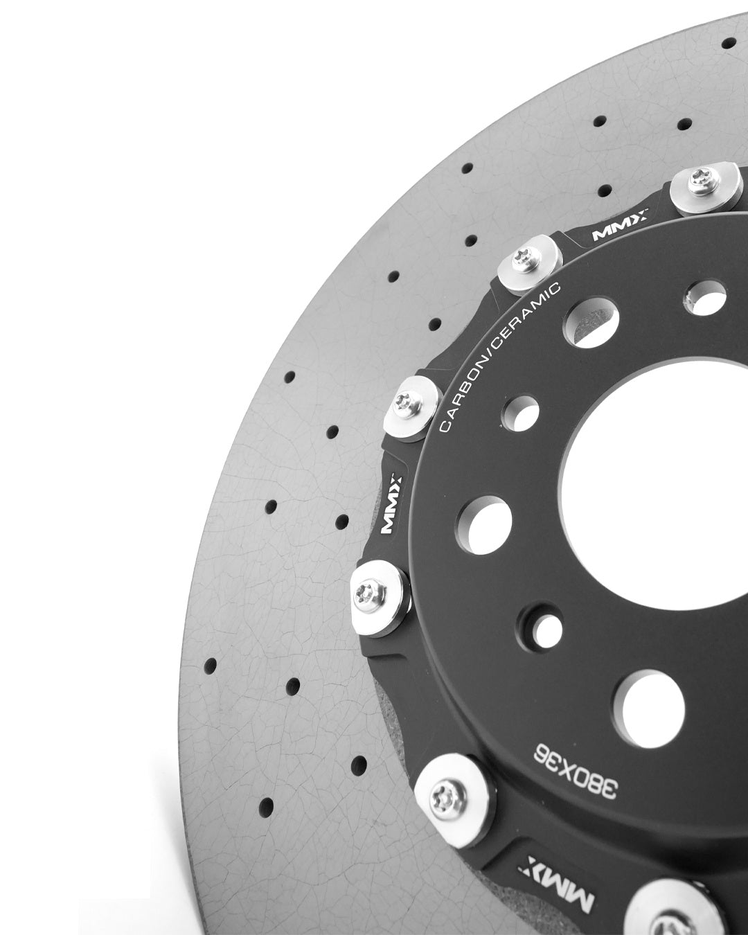 Front carbon-ceramic rotor central hat and floating mounts