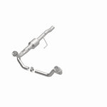 MagnaFlow 4451203 carb direct-fit catalytic converter, opposite front three-quarter view of the turntable spin