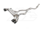 A top view of Fi EXHAUST Valvetronic Cat-Back System for BMW G22/G23 M440i B58 2021+ with white background