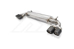 A top view of Fi EXHAUST Valvetronic Cat-Back System for BMW G22/G23 M440i B58 2021+ muffler with white background