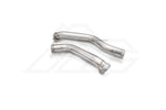 A top view of Fi EXHAUST Valvetronic Cat-Back System for BMW G22/G23 M440i B58 2021+ downpipe with white background
