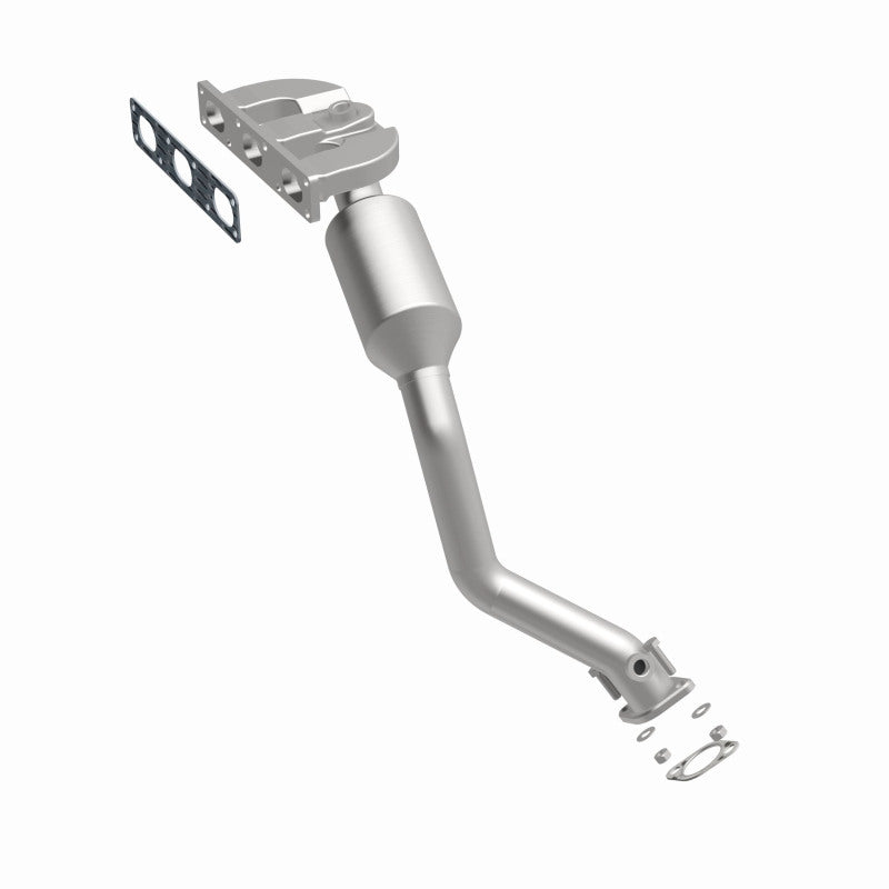 MagnaFlow 4551772 carb manifold converter, front three-quarter view of the turntable spin