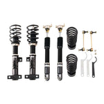A front view of BC Racing BR Series Coilovers (W204) for Mercedes-Benz C250 / C300 / C350 RWD 2008-2014 with white background