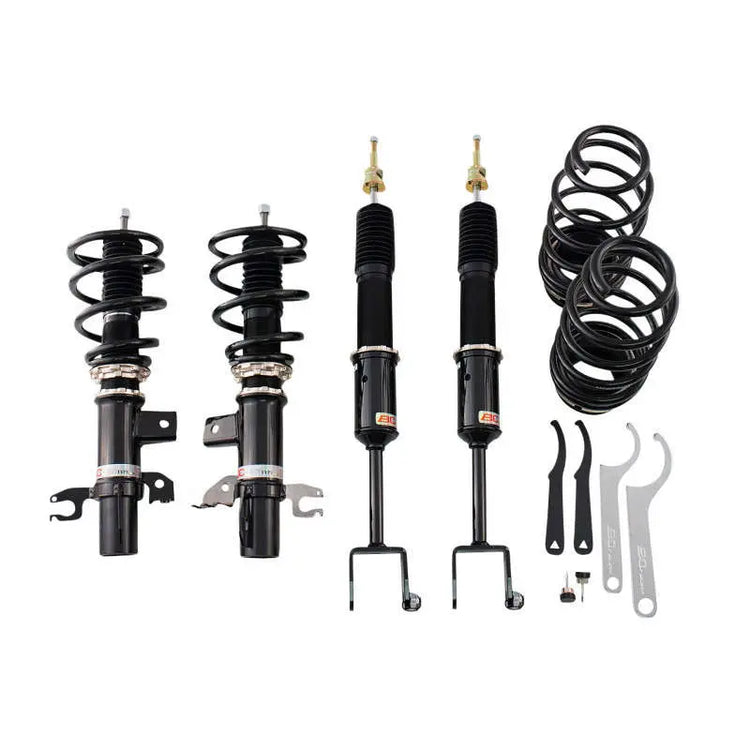 A front view of BC Racing BR Series Coilovers (CUSW) for Dodge Dart Aero 2013-2016 with white background