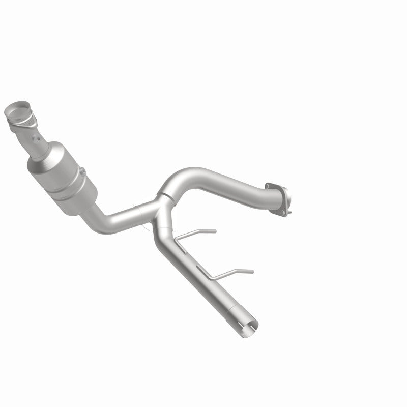 MagnaFlow 5551418 carb direct-fit catalytic converter, front three-quarter view of the turntable spin