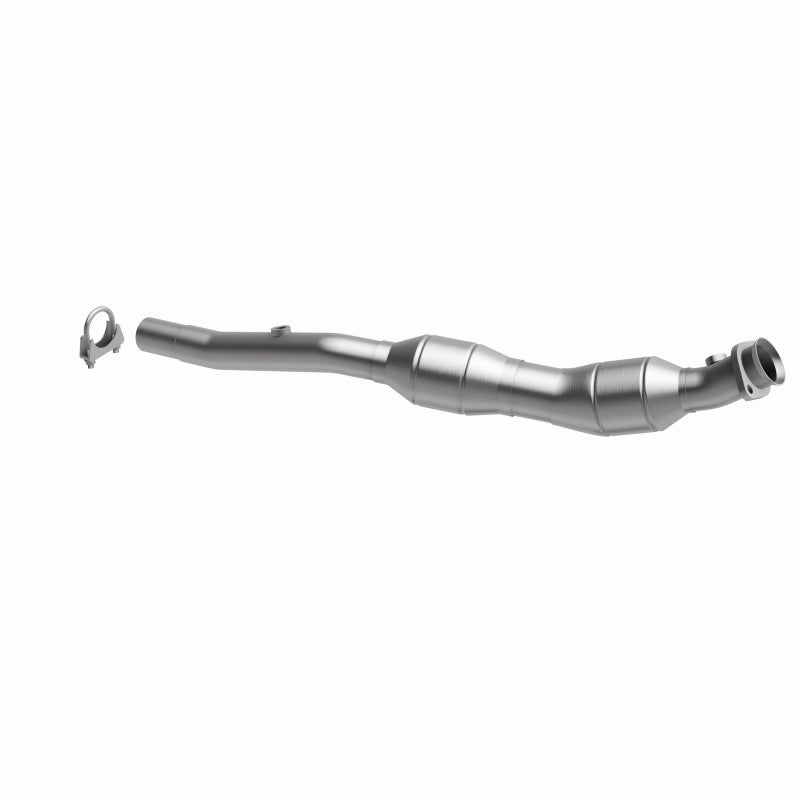 MagnaFlow 4551722 carb direct-fit catalytic converter, opposite rear three-quarter view of the turntable spin