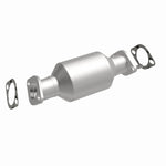 MagnaFlow 52874 oem grade direct-fit catalytic converter, front three-quarter view of the turntable spin