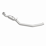 MagnaFlow 5551716 carb direct-fit catalytic converter, side view of the turntable spin