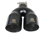 aFe Takeda 2.5in 304 Stainless Steel Clamp-on Exhaust Tip Passenger Side 2.5in Inlet 4inDual - Black