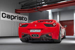 wide view of Capristo Carbon Rear Diffuser (Matte) for Ferrari 458 Italia/Spider 2009-2015 fitted inside a car