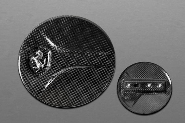 close view of Capristo Carbon Gas Cap (Matte) for Ferrari 458 2009-2015 with white background