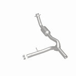 MagnaFlow 21-834 oem grade direct-fit catalytic converter, rear three-quarter view of the turntable spin