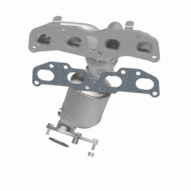 MagnaFlow 5582295 carb manifold converter, side view of the turntable spin