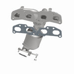 MagnaFlow 5582295 carb manifold converter, side view of the turntable spin