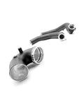 Silver-ended charge pipe with mounting bracket and sensor connection