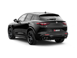 Akrapovic Alfa Romeo Stelvio Quadrifoglio Slip-On Line (Titanium) w/Titanium/Carbon Fiber Tips S-AR/TI/6H for Alfa Romeo Stelvio Quadrifoglio 949 2018-2027, detail view